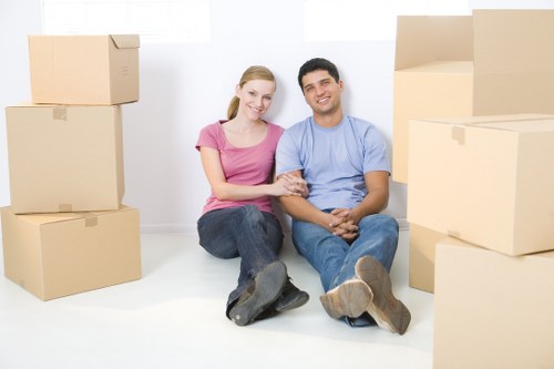 Packed boxes and careful handling for a Finchley house move