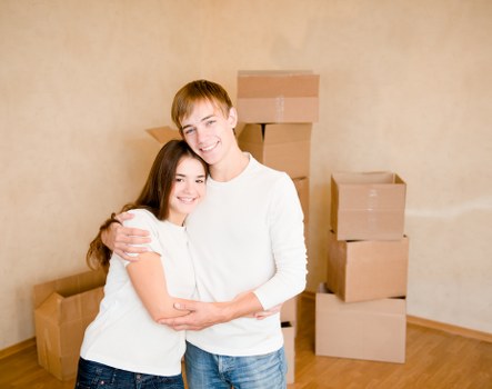 Packed boxes and furniture ready for a Finchley flat relocation