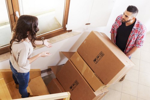 Moving day preparation with a removal truck for Finchley customers
