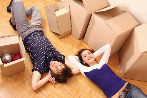 Furniture and boxes loaded for transport in Finchley
