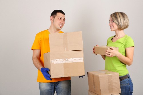 Fragile item wrapping and box preparation during a local move
